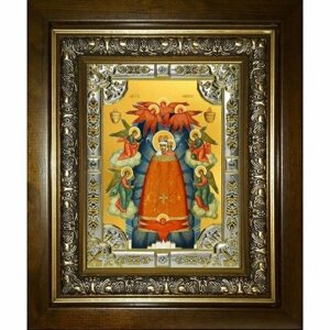 Икона Божьей Матери Прибавление Ума, 18x24 см, со стразами, в деревянном киоте, арт вк-5251