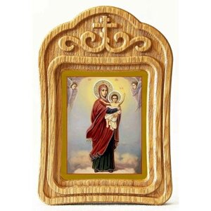 Икона Божией Матери "Благодатное небо", в резной деревянной рамке