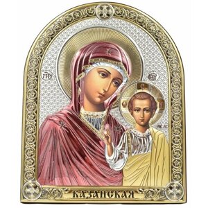 Икона Божией Матери Казанская 6391 (C/CT), 18.2х22.9 см, 1 шт., цвет: золотистый