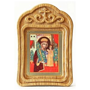 Икона Божией Матери "Неувядаемый Цвет"лик № 035), в резной деревянной рамке
