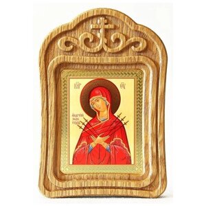 Икона Божией Матери "Умягчение злых сердец", резная рамка