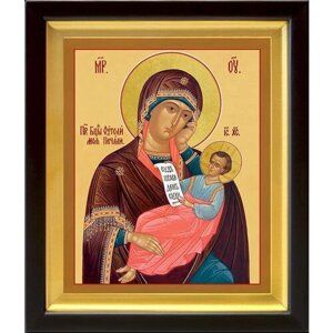 Икона Божией Матери "Утоли моя печали", в деревянном киоте 19*22,5 см