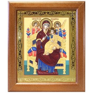 Икона Божией Матери "Всецарица", широкая деревянная рамка 19*22,5 см
