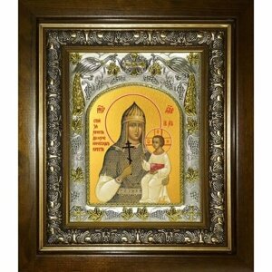 Икона Божией Матери Взбранной Воеводе, 14x18 см, в деревянном киоте 20х24 см, арт вк-3319