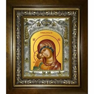 Икона Божья Матерь Игоревская, 14x18 см, в деревянном киоте 20х24 см, арт вк-3077
