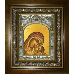 Икона Божья Матерь Корсунская, 14x18 см, в деревянном киоте 20х24 см, арт вк-5151