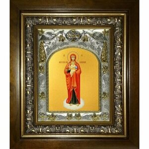 Икона Божья Матерь Валаамская, 14x18 см, в деревянном киоте 20х24 см, арт вк-5137