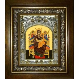 Икона Божья Матерь Всецарица, 14x18 см, в деревянном киоте 20х24 см, арт вк-2789