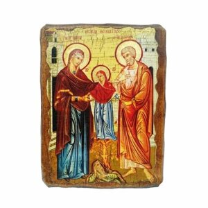 Икона Иоаким и Анна праведные под старину (13 х 17,5 см), арт IDR-600