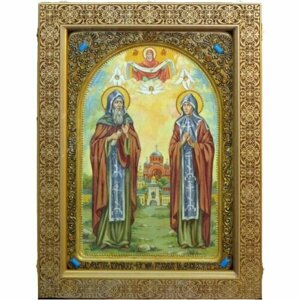 Икона Кирилл и Мария Радонежские рукописная, арт ИРП-885
