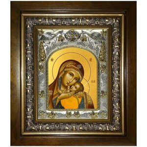 Икона Корсунская Божия Матерь, 14х18 см, в окладе и киоте