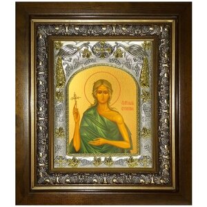 Икона Мария Египетская, преподобная, 14х18 см, в окладе и киоте