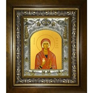 Икона Мария Магдалина, 14х18 см, в окладе и киоте