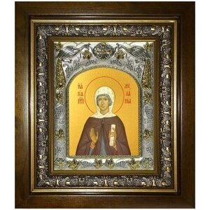 Икона Мелания Римляныня преподобная, 14х18 см, в окладе и киоте