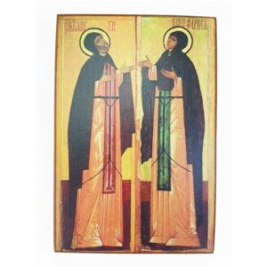Икона "Петр и Феврония", размер иконы - 10x15