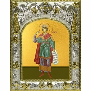 Икона Соломон праотец, 14x18 в серебряном окладе, арт вк-4382