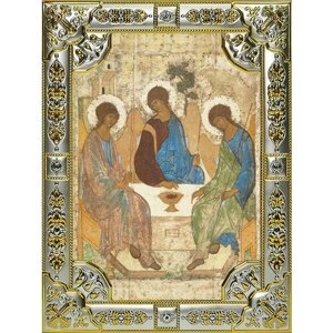Икона Святая Троица, 18х24 см, в окладе
