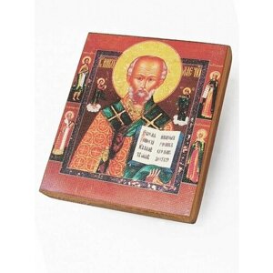 Икона Святой Николай Чудотворец, под старину, 15х17 см