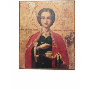 Икона Святой Пантелеймон, 10x13