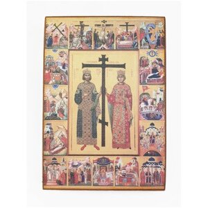 Икона "Святые Елена и Константин", размер иконы - 10x13