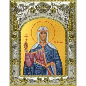 Икона Тавифа Иоппийская, 14x18 в серебряном окладе, арт вк-4789