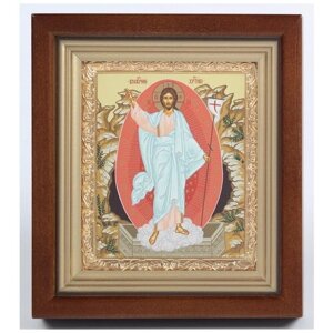 Икона в киоте 11*13 сложный темпера риза-рамка золочёная (Воскресение Христово 2)147639