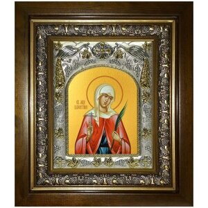 Икона Валентина Кесарийская мученица, 14х18 см, в окладе и киоте