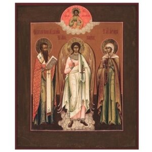 Икона Василий Великий, Ангел Хранитель, Александра Мученица, арт MSM-3468