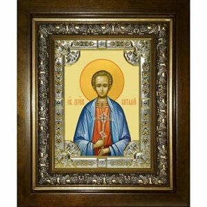 Икона Виталий Александрийский, 18x24 см, со стразами, в деревянном киоте, арт вк-3760