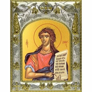 Икона Захария Серповидец 14x18 в серебряном окладе, арт вк-3881