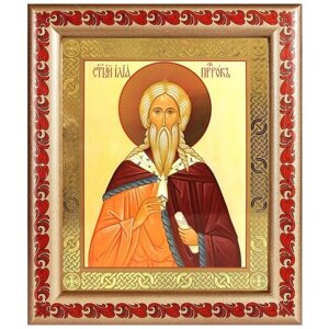 Илия Пророк Фесвитянин, икона в рамке с узором 19*22,5 см