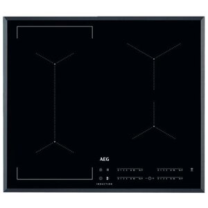 Индукционная варочная панель AEG IKE64441FB, с рамкой, цвет панели черный, цвет рамки серебристый