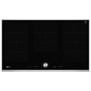 Индукционная варочная панель NEFF T59TT60N0, с рамкой, цвет панели черный, цвет рамки серебристый