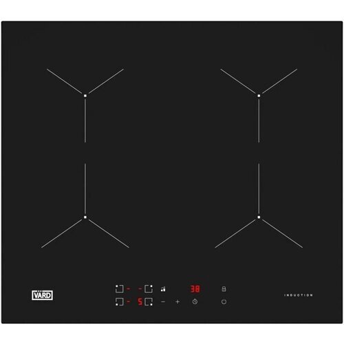 Индукционная варочная панель VARD VHI6420B, черный, стеклокерамика, функция Booster, таймер, индикатор остаточного тепла, защита от перегрева