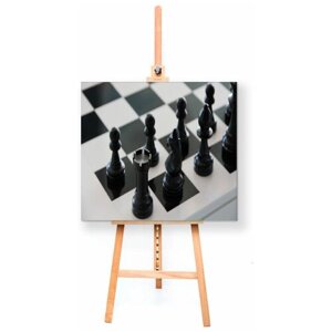 Интерьерная картина Coolpodarok Шахматы Шахматная доска Черные фигуры