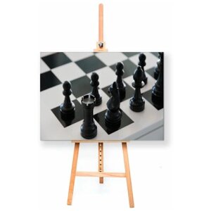 Интерьерная картина Coolpodarok Шахматы Шахматная доска Черные фигуры