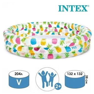 INTEX Бассейн надувной «Ананасы», 132 х 28 см, от 2 лет, 59431NP INTEX