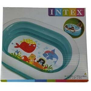 INTEX Бассейн надувной детский Intex 57482NP "веселый дельфинчик"163х107х46см) 3+