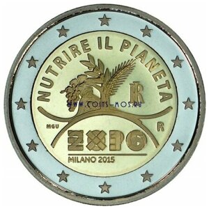 Италия 2 евро 2015 г EXPO-2015 в Милане