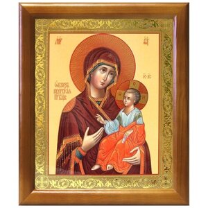 Иверская икона Божией Матери, деревянная рамка 17,5*20,5 см