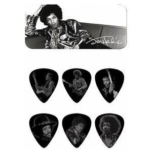 Jimi Hendrix Silver Portrait Медиаторы, толстые, в коробочке, Dunlop