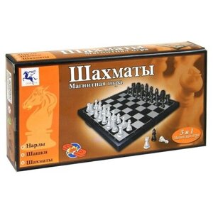 Junfa toys Шахматы, шашки, нарды 3 в 1 8188-2 игровая доска в комплекте