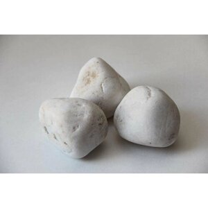 Камень для бани Кварц галтованный белый 10 кг