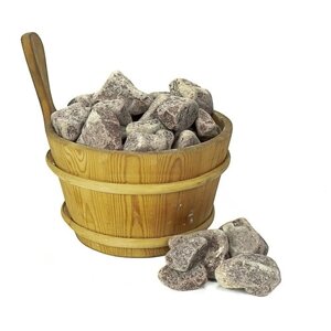 Камень для банных печей Малиновый кварцит обвалованный "Сердце Карелии", ведро 20 кг
