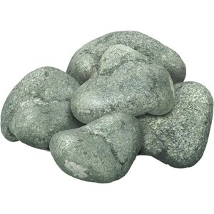 Камень "Хакасский жадеит"для бани/сауны/парилки/печи обвалованный, средний (70-140 мм), в коробке 10 кг "Банные штучки"