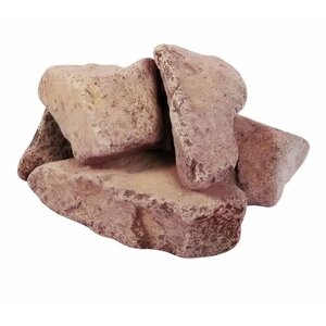 Камни для бани Кварцит Малиновый обвалованный упаковка 20 кг