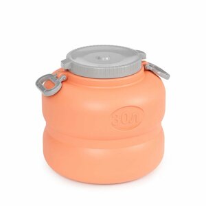 Канистра-бочка пластиковая Альтернатива Байкал, с крышкой и ручками, 30 л, оранжево-серая
