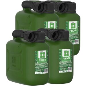 Канистры ГСМ PROFI, пластиковая, темно-зеленая, 5 л х 4 шт, Oktan