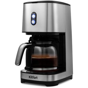 Капельная кофеварка Kitfort, индикатор включения, плита автоподогрева, настройка крепости кофе