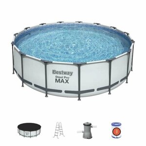Каркасный бассейн Bestway Steel Pro Max 56438 BW Серый
